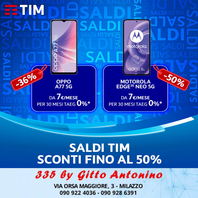 Saldi Tim – Sconti fino al 50% (Oppo – Motorola)