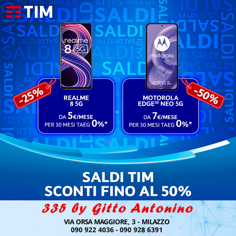 Saldi Tim – Sconti fino al 50% (Realme – Motorola)