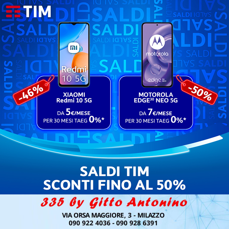 Saldi Tim – Sconti fino al 50% (Xiaomi – Motorola)