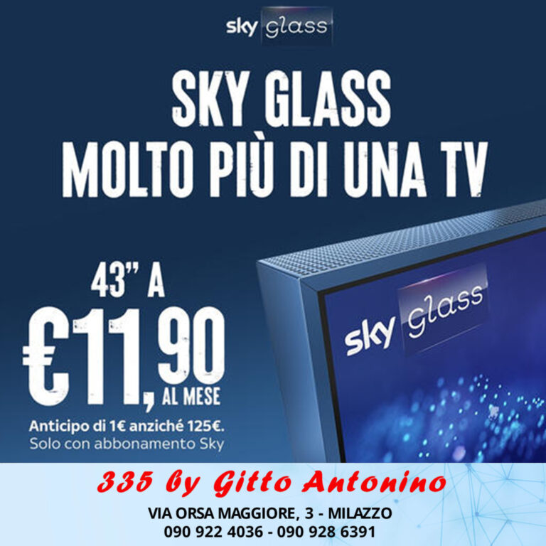 Sky Glass, a € 11,90 al mese da 335 by Gitto