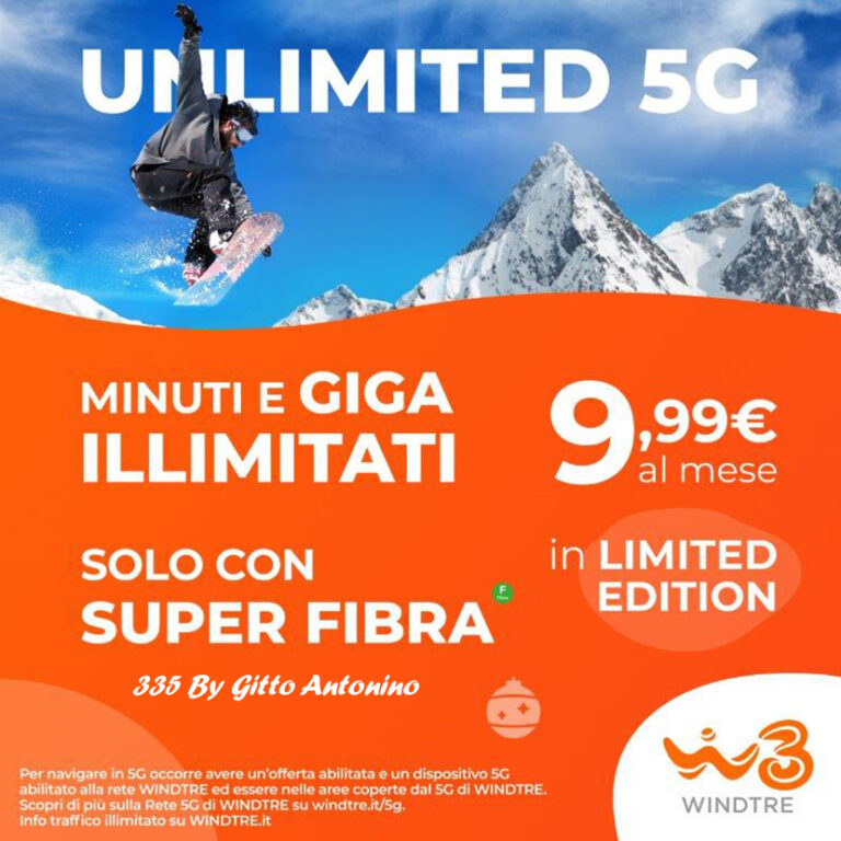 Unlimited 5G – Minuti e Giga illimitati con WINDTRE