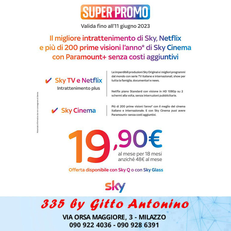 Sky TV e Netflix + Sky Cinema