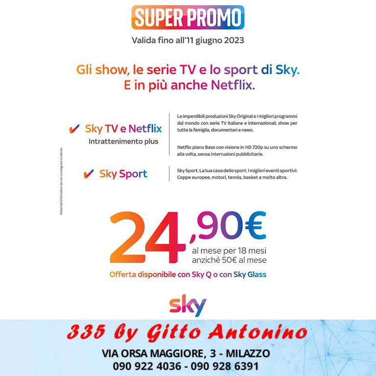Sky TV e Netflix + Sky Sport